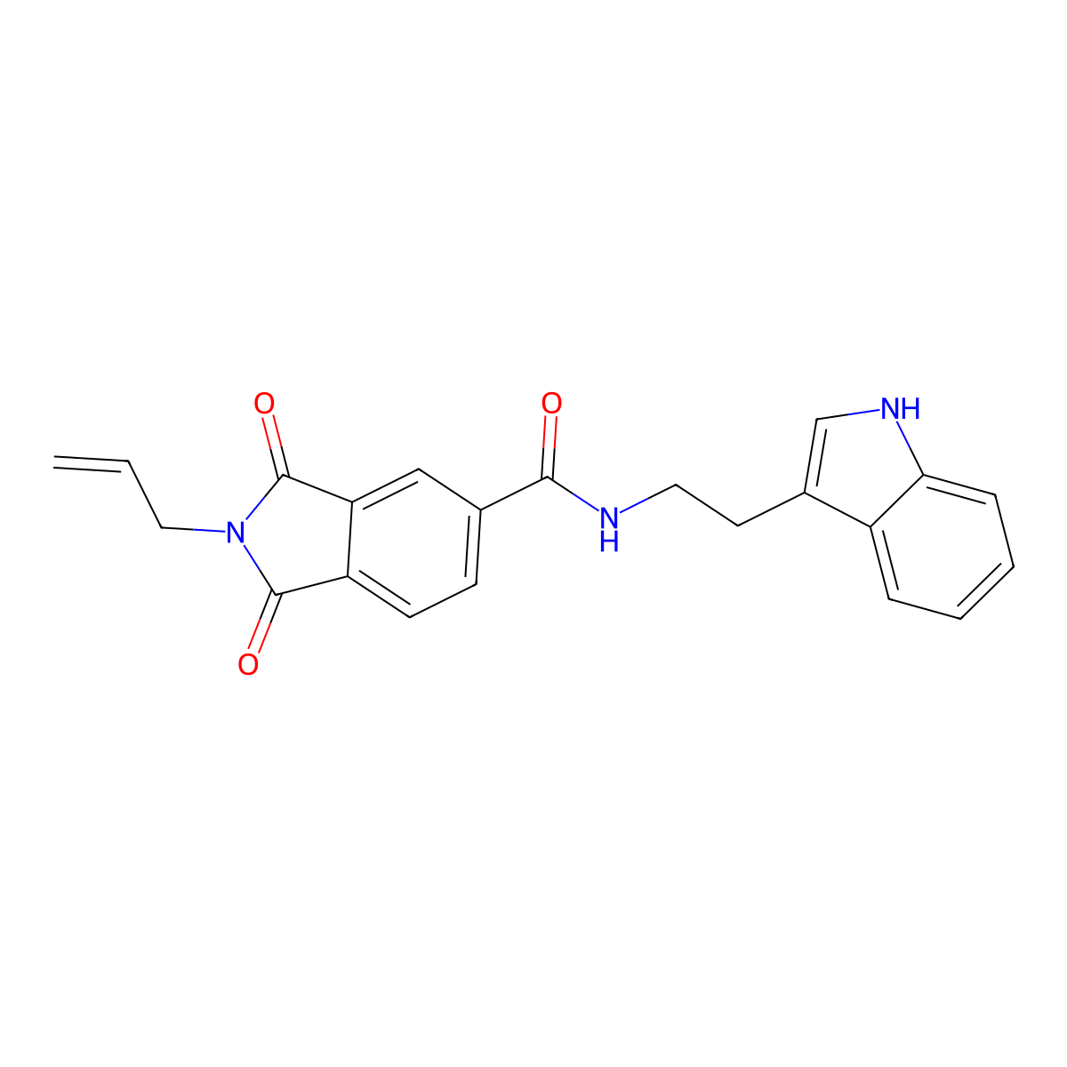 N-[2-(1H-indol-3-yl)ethyl]-1,3-dioxo-2-(prop-2-en-1-yl)-2,3-dihydro-1H-isoindole-5-carboxamide molecular structure, CAS 1144435-18-6