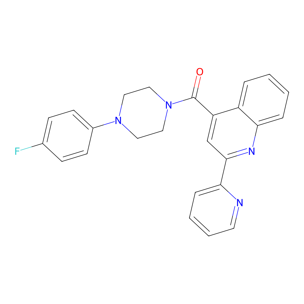 [4-(4-Fluorophenyl)piperazin-1-yl][2-(pyridin-2-yl)quinolin-4-yl]methanone molecular structure, CAS 1144435-46-0