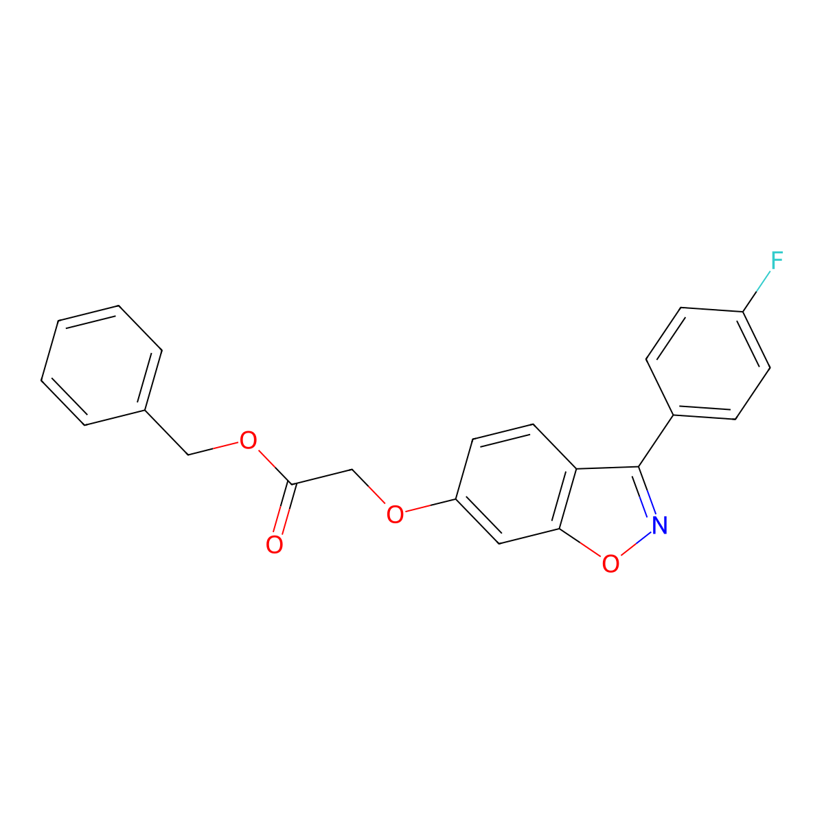 Benzyl {[3-(4-fluorophenyl)-1,2-benzoxazol-6-yl]oxy}acetate molecular structure, CAS 1144435-49-3