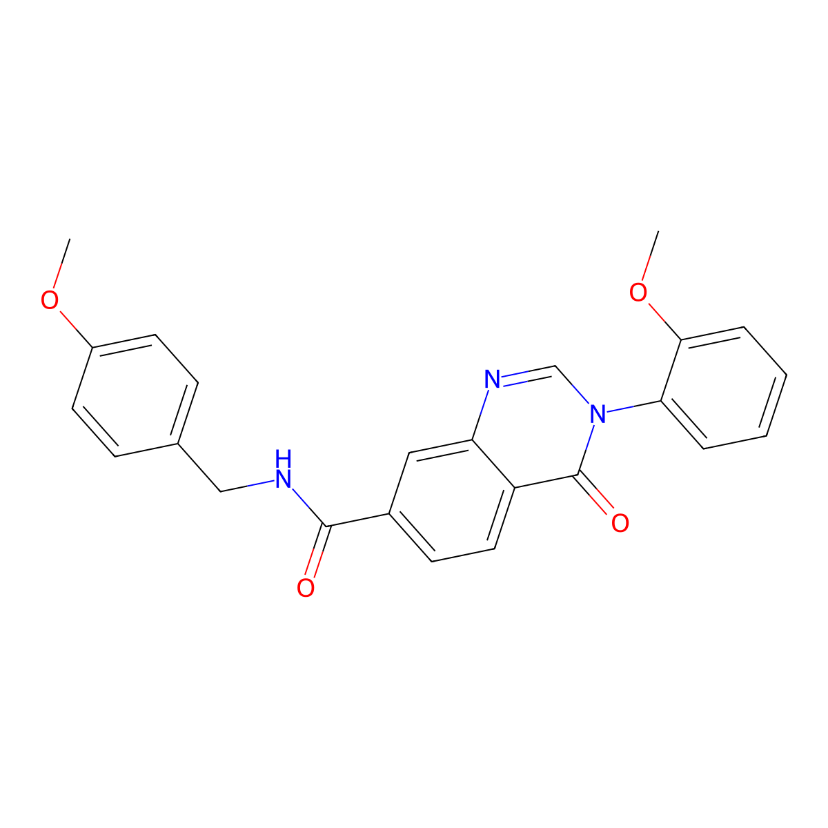 N-(4-methoxybenzyl)-3-(2-methoxyphenyl)-4-oxo-3,4-dihydroquinazoline-7-carboxamide molecular structure, CAS 1144435-64-2
