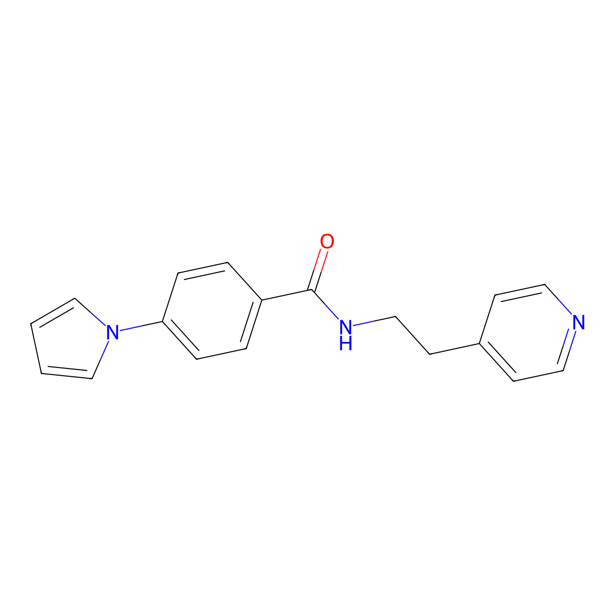 N-(2-(pyridin-4-yl)ethyl)-4-(1H-pyrrol-1-yl)benzamide molecular structure, CAS 1144435-79-9
