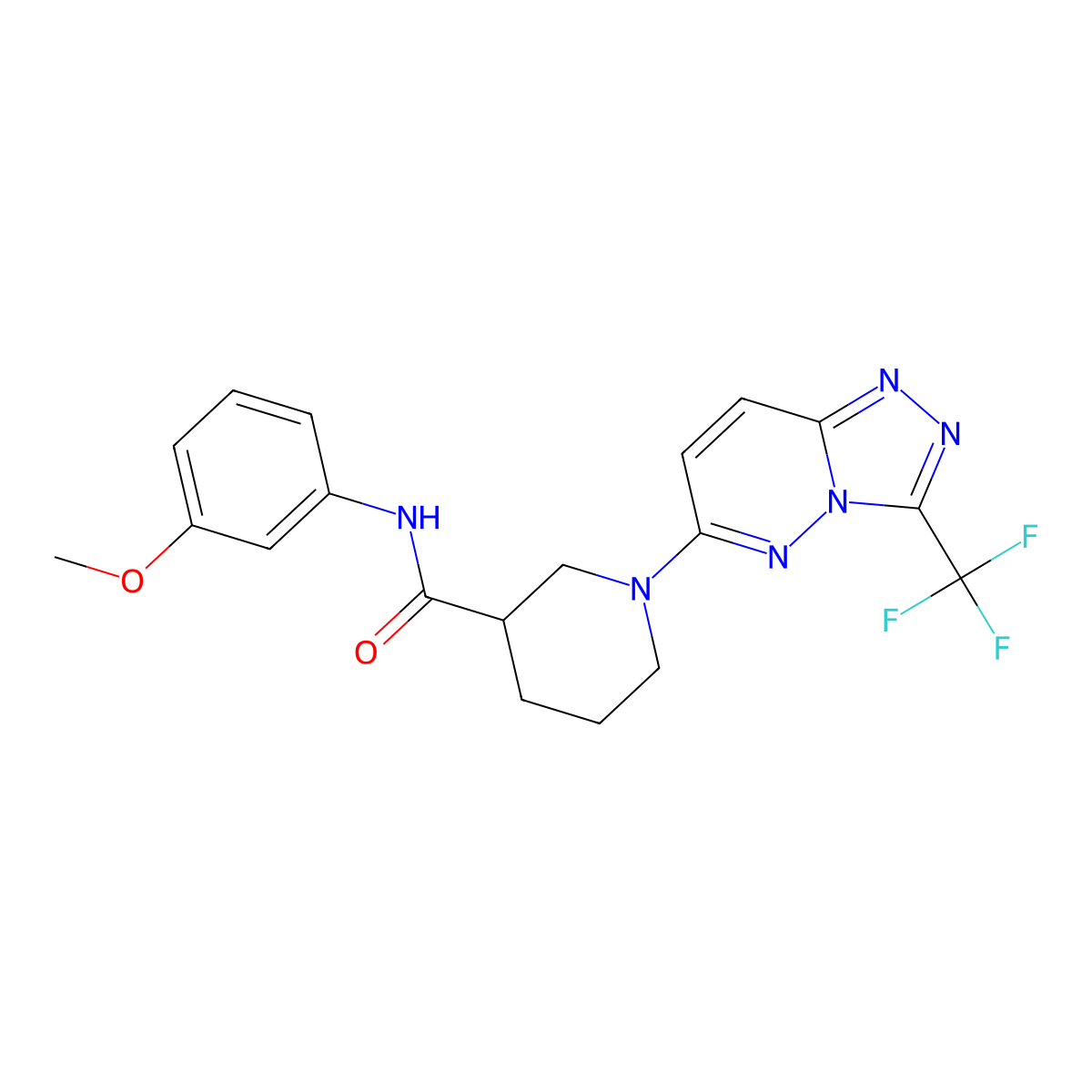 N-(3-methoxyphenyl)-1-[3-(trifluoromethyl)[1,2,4]triazolo[4,3-b]pyridazin-6-yl]piperidine-3-carboxamide molecular structure, CAS 1144435-95-9