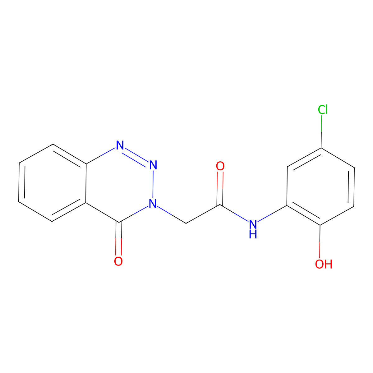 N-(5-chloro-2-hydroxyphenyl)-2-(4-oxo-1,2,3-benzotriazin-3(4H)-yl)acetamide molecular structure, CAS 1144436-36-1