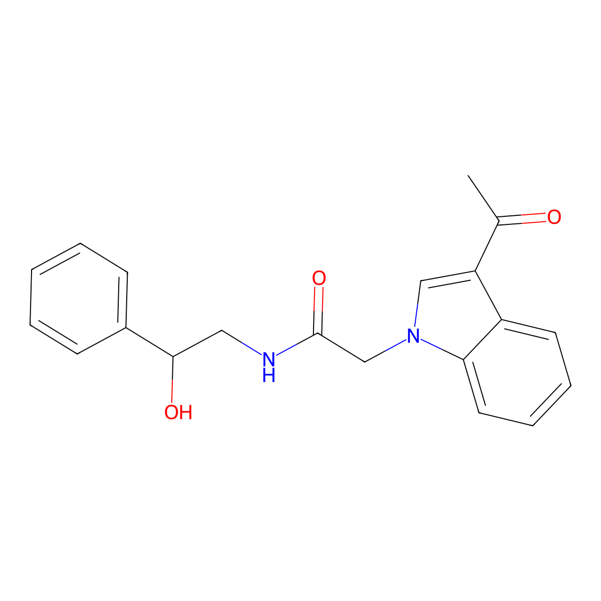 2-(3-acetyl-1H-indol-1-yl)-N-(2-hydroxy-2-phenylethyl)acetamide molecular structure, CAS 1144436-47-4