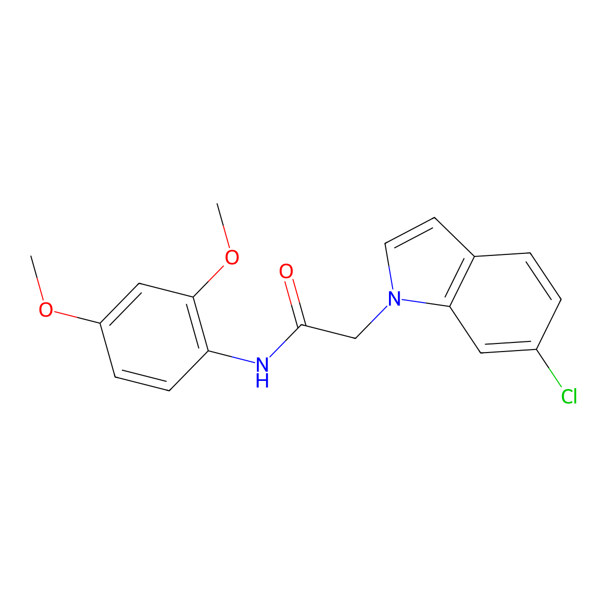 2-(6-chloro-1H-indol-1-yl)-N-(2,4-dimethoxyphenyl)acetamide molecular structure, CAS 1144436-51-0