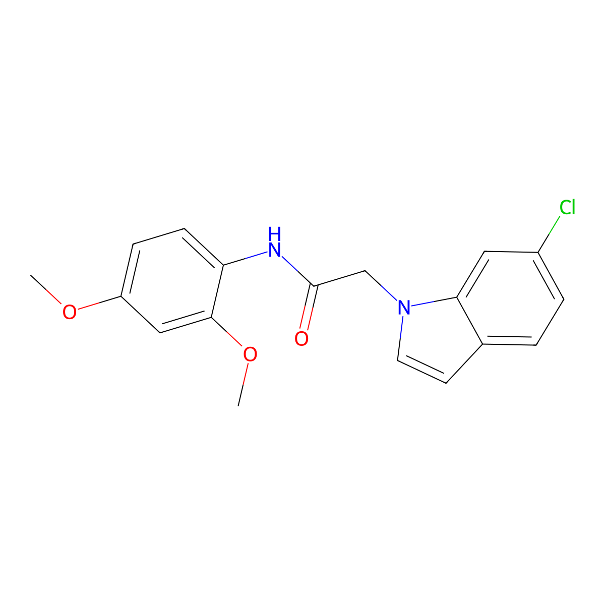 2-(6-chloro-1H-indol-1-yl)-N-(2,4-dimethoxyphenyl)acetamide molecular structure, CAS 1144436-51-0