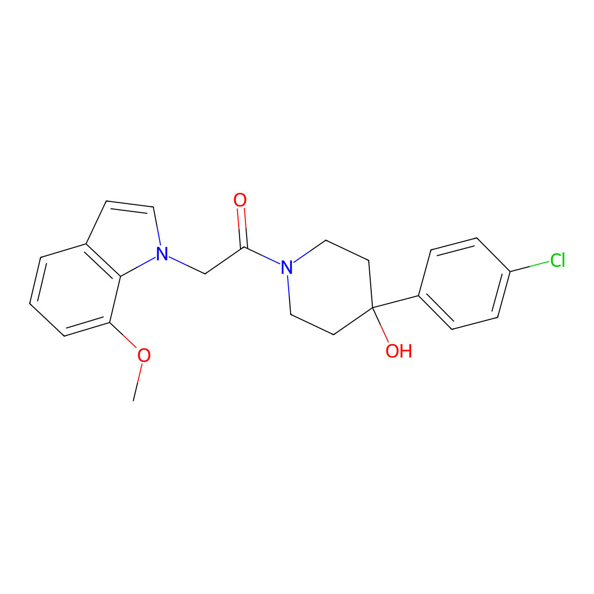 4-(4-chlorophenyl)-1-[(7-methoxy-1H-indol-1-yl)acetyl]-4-piperidinol molecular structure, CAS 1144436-77-0