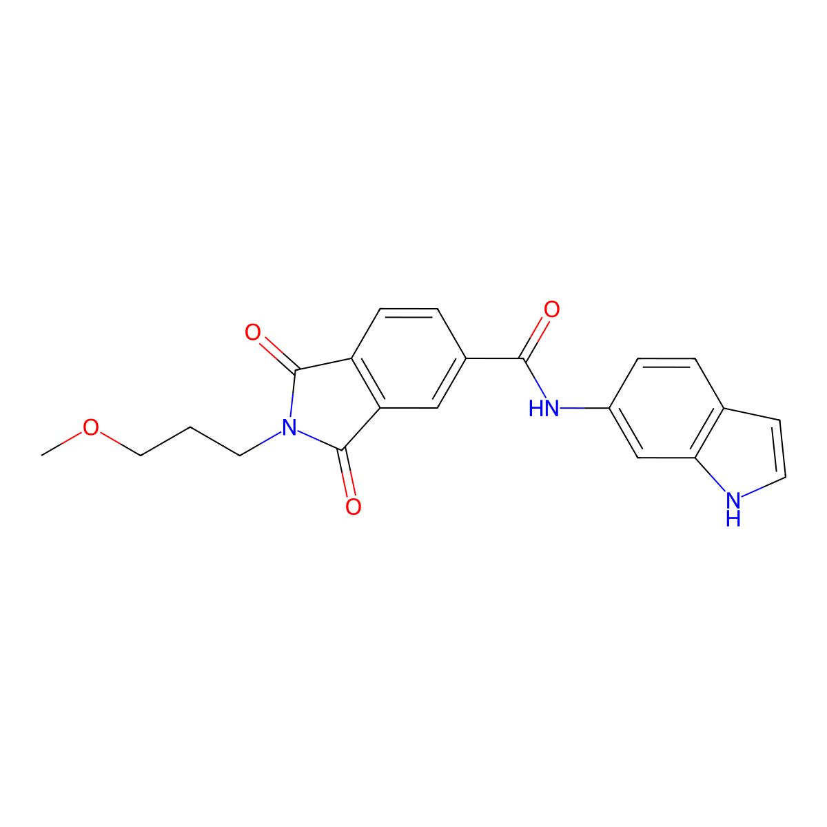 N-(1H-indol-6-yl)-2-(3-methoxypropyl)-1,3-dioxo-2,3-dihydro-1H-isoindole-5-carboxamide molecular structure, CAS 1144436-79-2