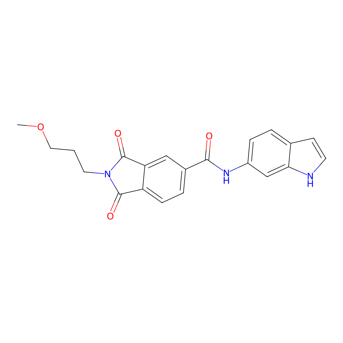 N-(1H-indol-6-yl)-2-(3-methoxypropyl)-1,3-dioxo-2,3-dihydro-1H-isoindole-5-carboxamide molecular structure, CAS 1144436-79-2