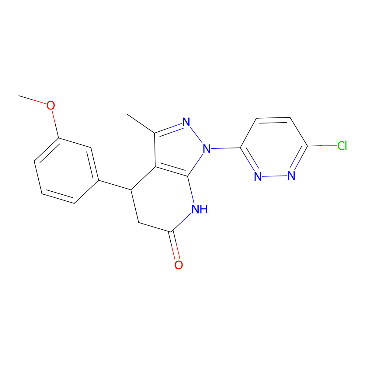 1-(6-chloropyridazin-3-yl)-4-(3-methoxyphenyl)-3-methyl-4,5-dihydro-1H-pyrazolo[3,4-b]pyridin-6(7H)-one molecular structure, CAS 1144436-94-1