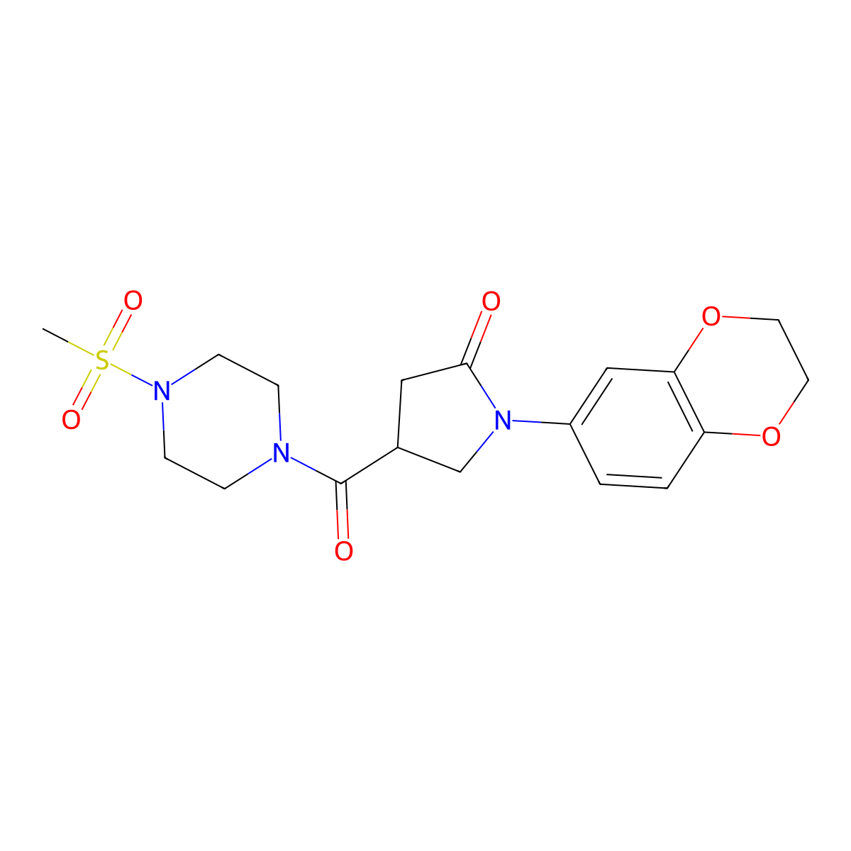 1-(2,3-Dihydro-1,4-benzodioxin-6-yl)-4-{[4-(methylsulfonyl)piperazin-1-yl]carbonyl}pyrrolidin-2-one molecular structure, CAS 1144437-04-6