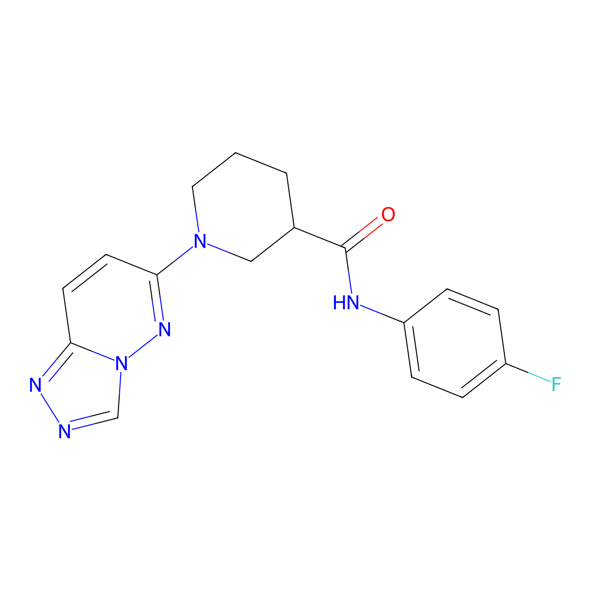 N-(4-fluorophenyl)-1-([1,2,4]triazolo[4,3-b]pyridazin-6-yl)piperidine-3-carboxamide molecular structure, CAS 1144437-09-1