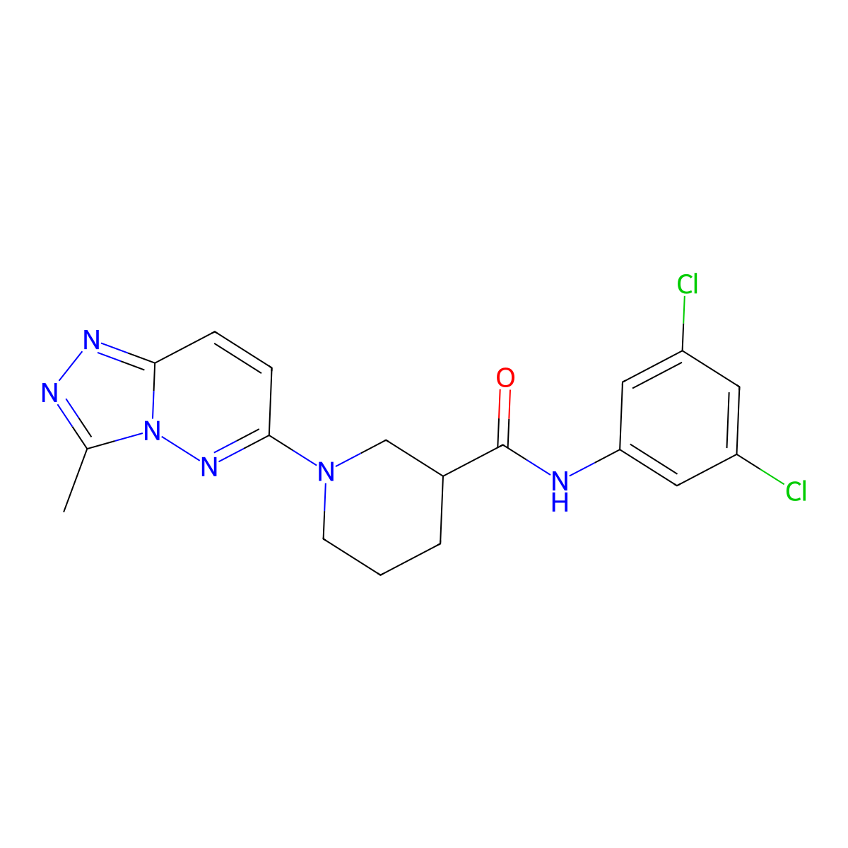 N-(3,5-dichlorophenyl)-1-(3-methyl[1,2,4]triazolo[4,3-b]pyridazin-6-yl)piperidine-3-carboxamide molecular structure, CAS 1144437-21-7