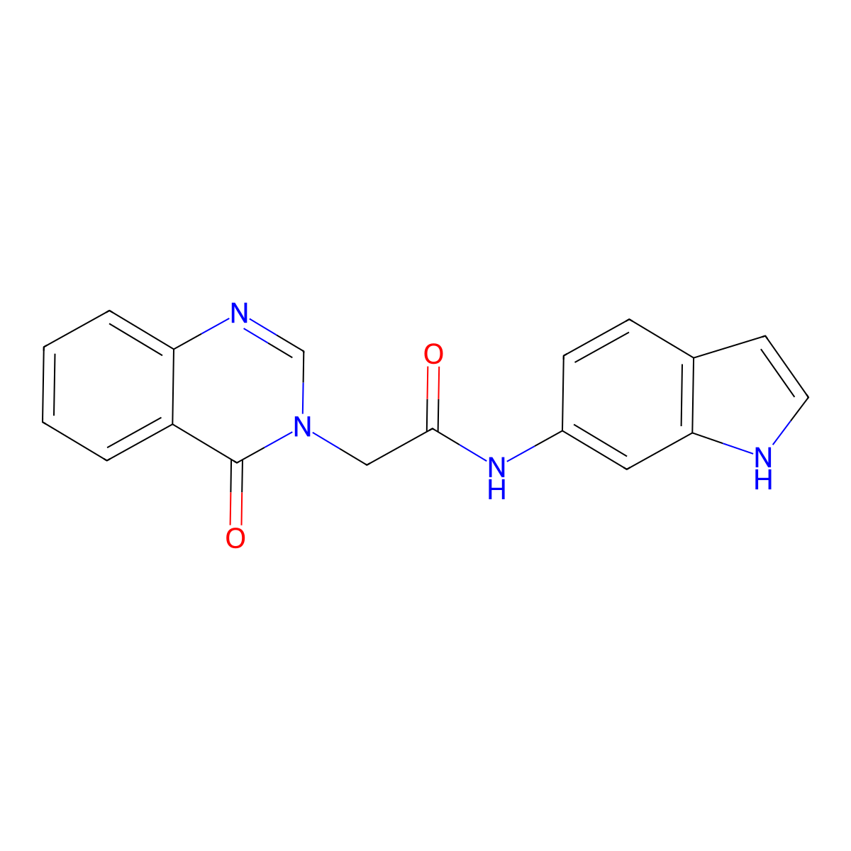 N-(1H-indol-6-yl)-2-(4-oxoquinazolin-3(4H)-yl)acetamide molecular structure, CAS 1144437-28-4