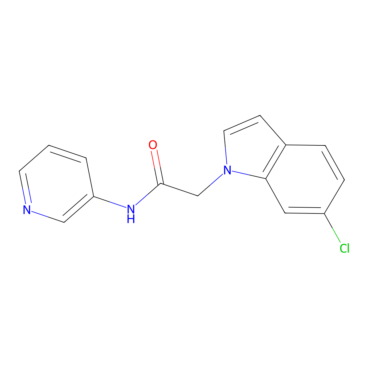 2-(6-chloro-1H-indol-1-yl)-N-(pyridin-3-yl)acetamide molecular structure, CAS 1144437-34-2