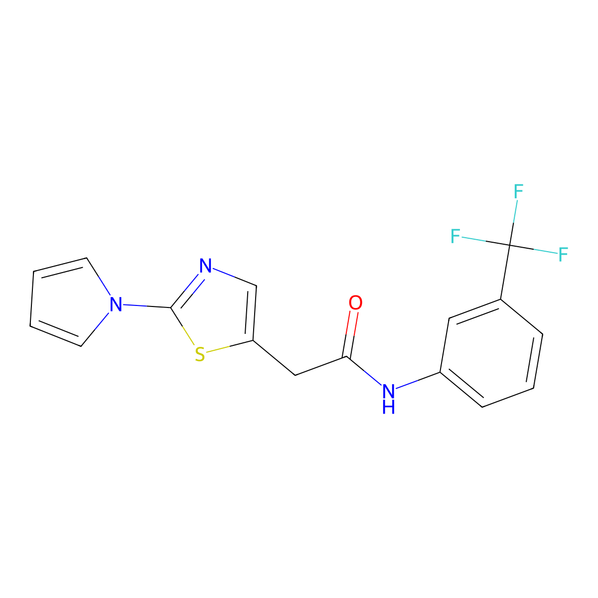 2-[2-(1H-pyrrol-1-yl)-1,3-thiazol-5-yl]-N-[3-(trifluoromethyl)phenyl]acetamide molecular structure, CAS 1144437-42-2