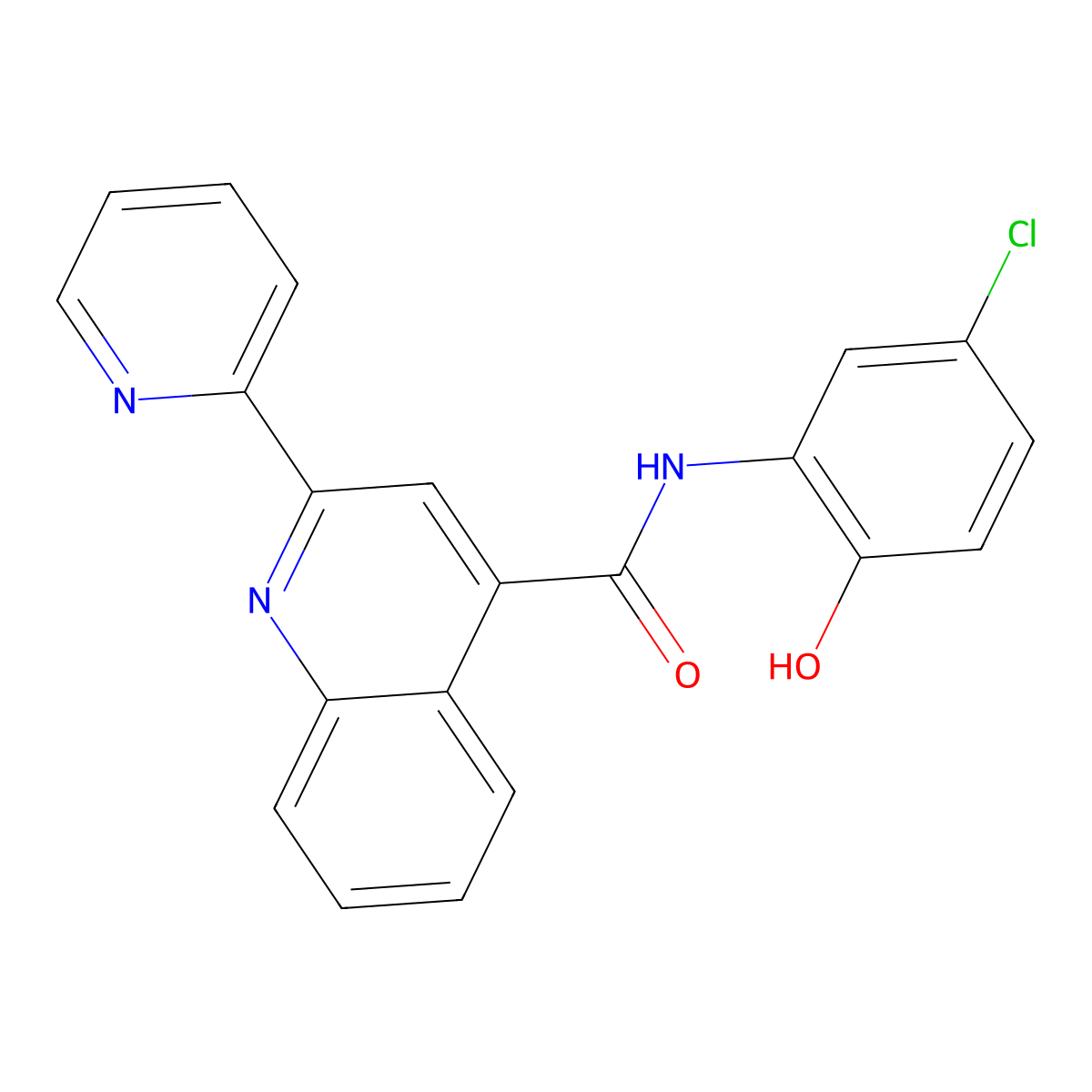 N-(5-chloro-2-hydroxyphenyl)-2-(pyridin-2-yl)quinoline-4-carboxamide molecular structure, CAS 1144437-58-0