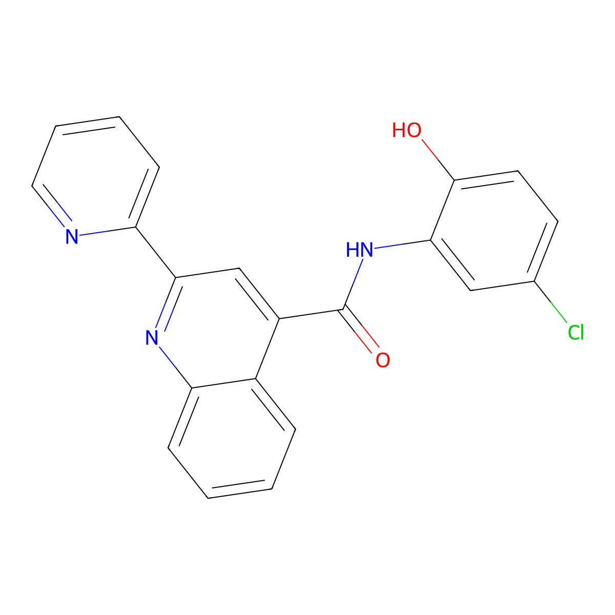 N-(5-chloro-2-hydroxyphenyl)-2-(pyridin-2-yl)quinoline-4-carboxamide molecular structure, CAS 1144437-58-0