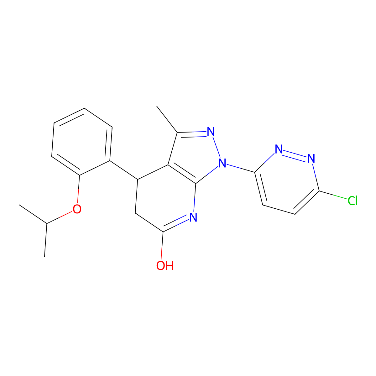 1-(6-chloropyridazin-3-yl)-4-(2-isopropoxyphenyl)-3-methyl-4,5-dihydro-1H-pyrazolo[3,4-b]pyridin-6(7H)-one molecular structure, CAS 1144437-62-6