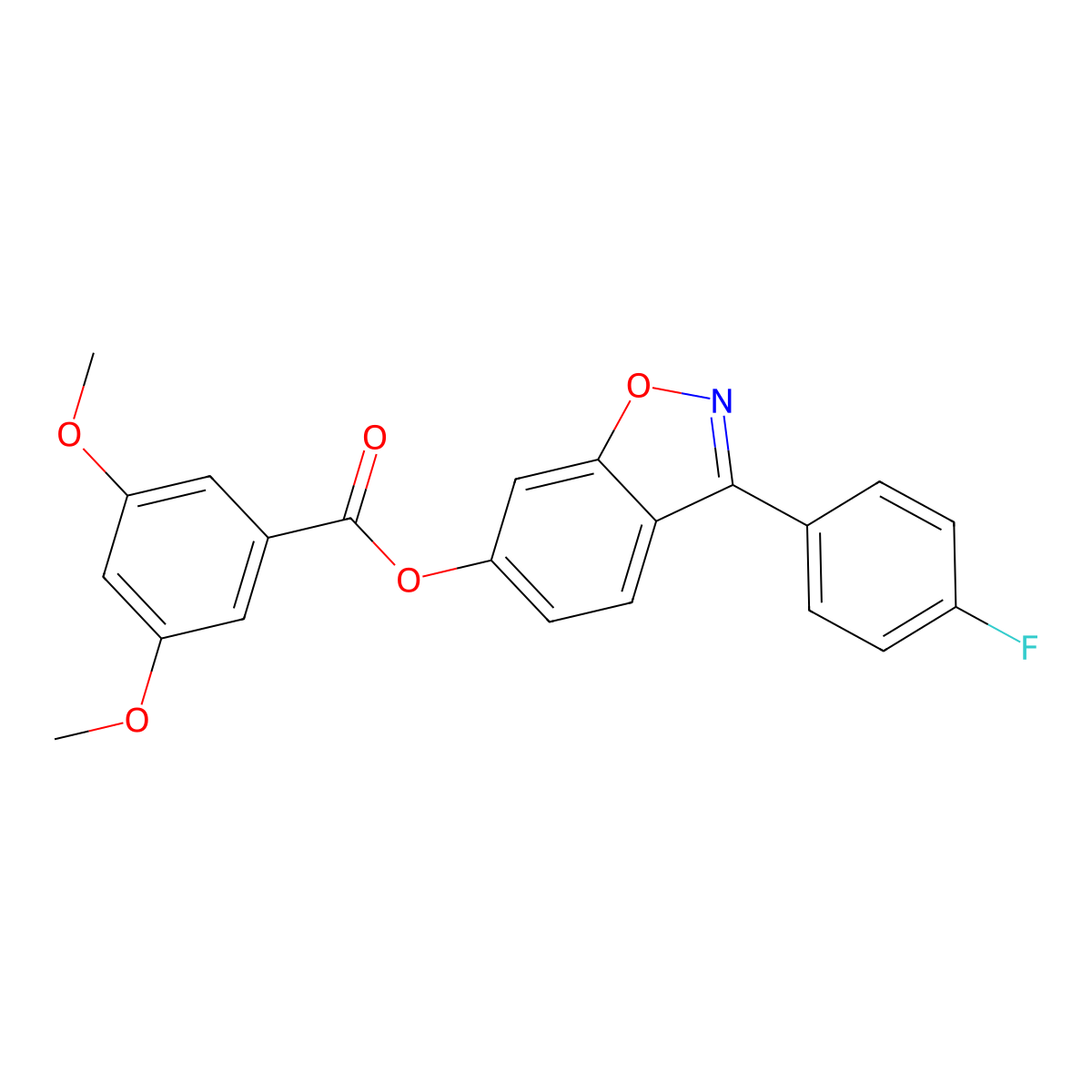 3-(4-Fluorophenyl)-1,2-benzoxazol-6-yl 3,5-dimethoxybenzoate molecular structure, CAS 1144437-65-9