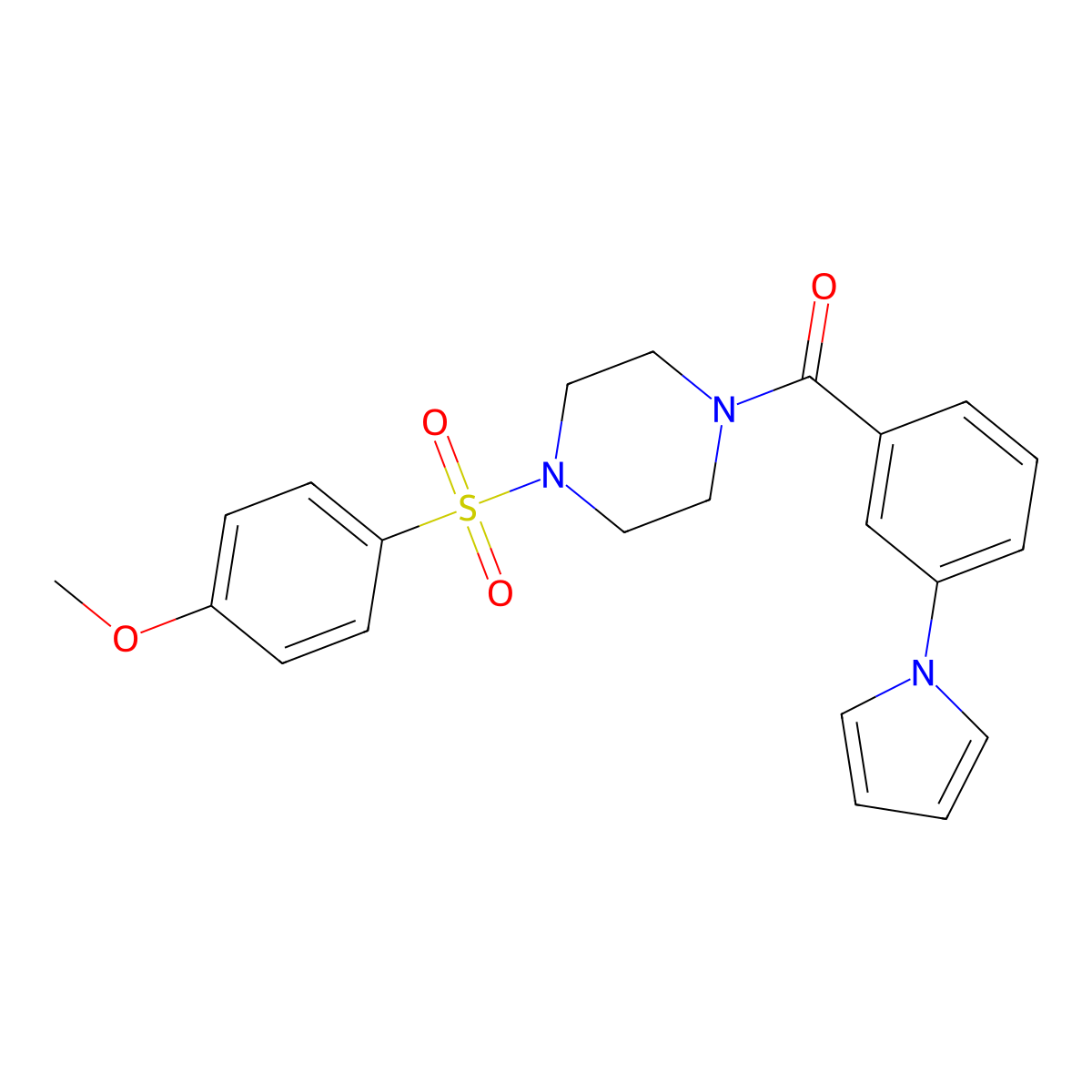 1-[(4-methoxyphenyl)sulfonyl]-4-[3-(1H-pyrrol-1-yl)benzoyl]piperazine molecular structure, CAS 1144437-68-2