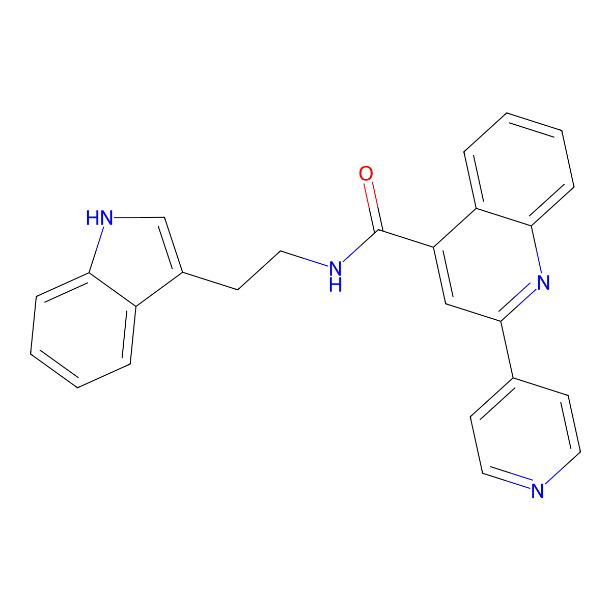 N-[2-(1H-indol-3-yl)ethyl]-2-(4-pyridyl)-4-quinolinecarboxamide molecular structure, CAS 1144438-11-8