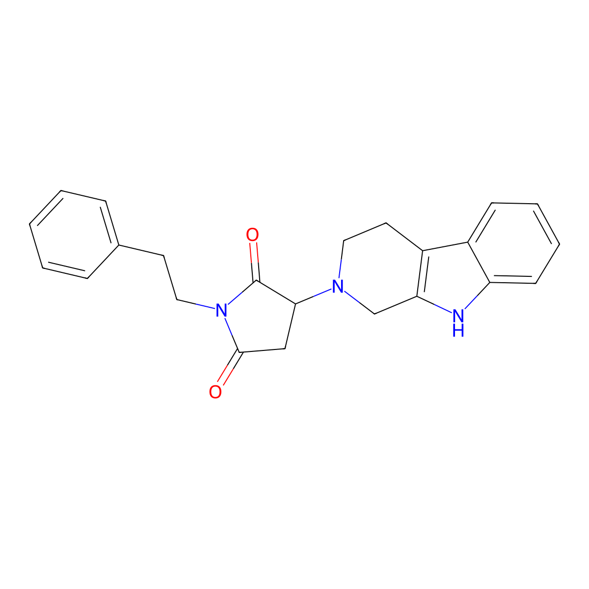 1-(2-phenylethyl)-3-(1,3,4,9-tetrahydro-2H-beta-carbolin-2-yl)pyrrolidine-2,5-dione molecular structure, CAS 1144438-21-0