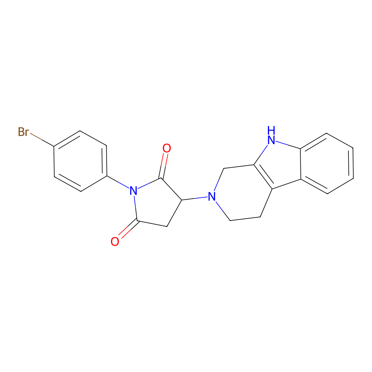 1-(4-bromophenyl)-3-(1,3,4,9-tetrahydro-2H-beta-carbolin-2-yl)pyrrolidine-2,5-dione molecular structure, CAS 1144438-47-0