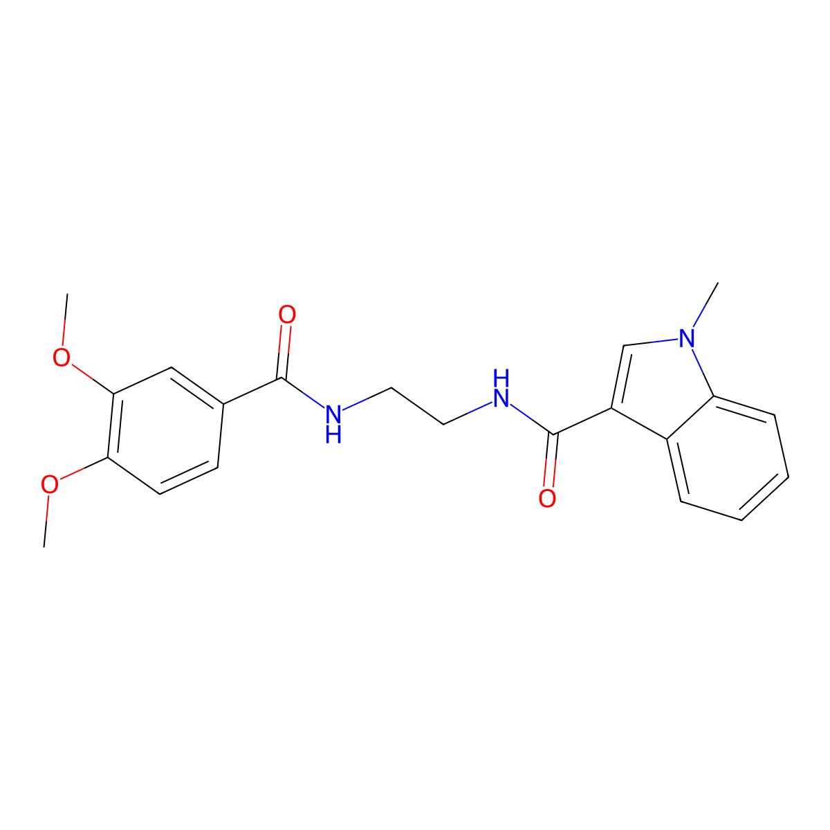 N-(2-{[(3,4-dimethoxyphenyl)carbonyl]amino}ethyl)-1-methyl-1H-indole-3-carboxamide molecular structure, CAS 1144438-58-3