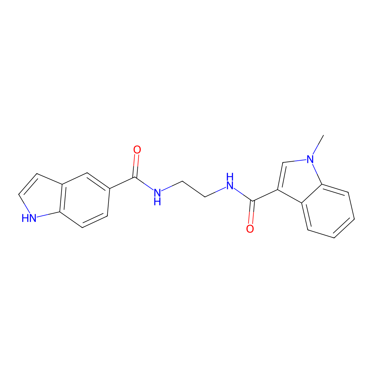 N-{2-[(1H-indol-5-ylcarbonyl)amino]ethyl}-1-methyl-1H-indole-3-carboxamide molecular structure, CAS 1144438-63-0