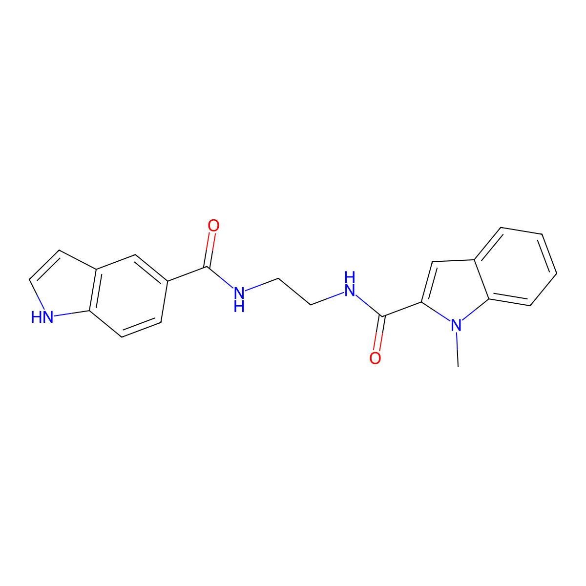 N-{2-[(1H-indol-5-ylcarbonyl)amino]ethyl}-1-methyl-1H-indole-2-carboxamide molecular structure, CAS 1144438-78-7