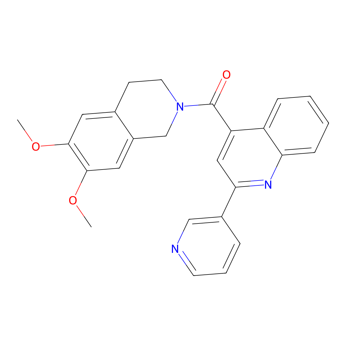 [6,7-dimethoxy-3,4-dihydro-2(1H)-isoquinolinyl][2-(3-pyridyl)-4-quinolyl]methanone molecular structure, CAS 1144438-85-6