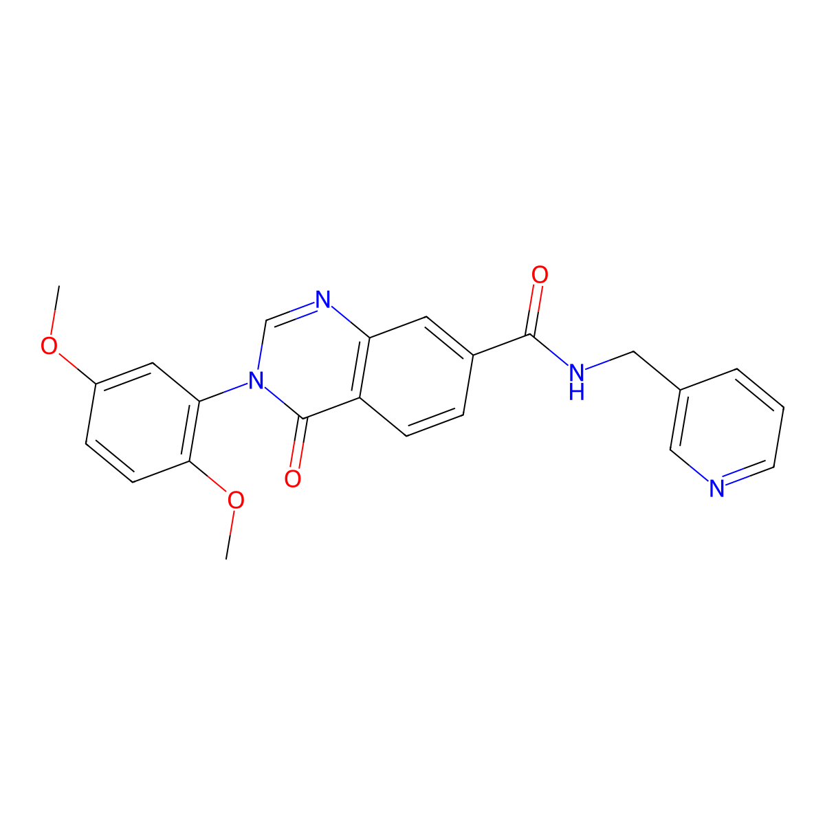 3-(2,5-dimethoxyphenyl)-4-oxo-N-(pyridin-3-ylmethyl)-3,4-dihydroquinazoline-7-carboxamide molecular structure, CAS 1144438-96-9
