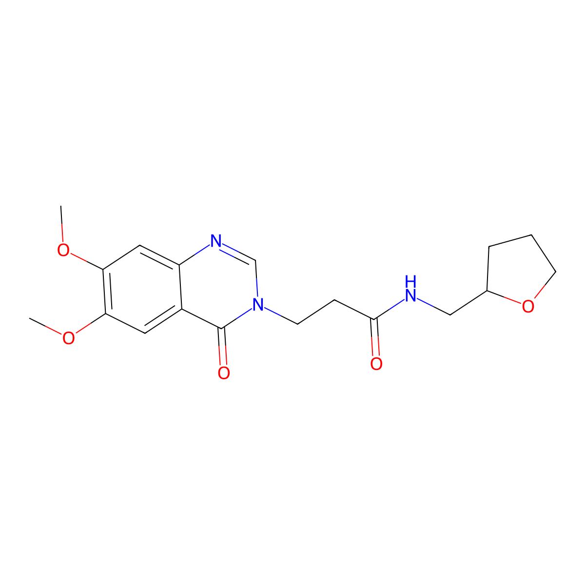 3-(6,7-dimethoxy-4-oxoquinazolin-3(4H)-yl)-N-(tetrahydrofuran-2-ylmethyl)propanamide molecular structure, CAS 1144439-04-2