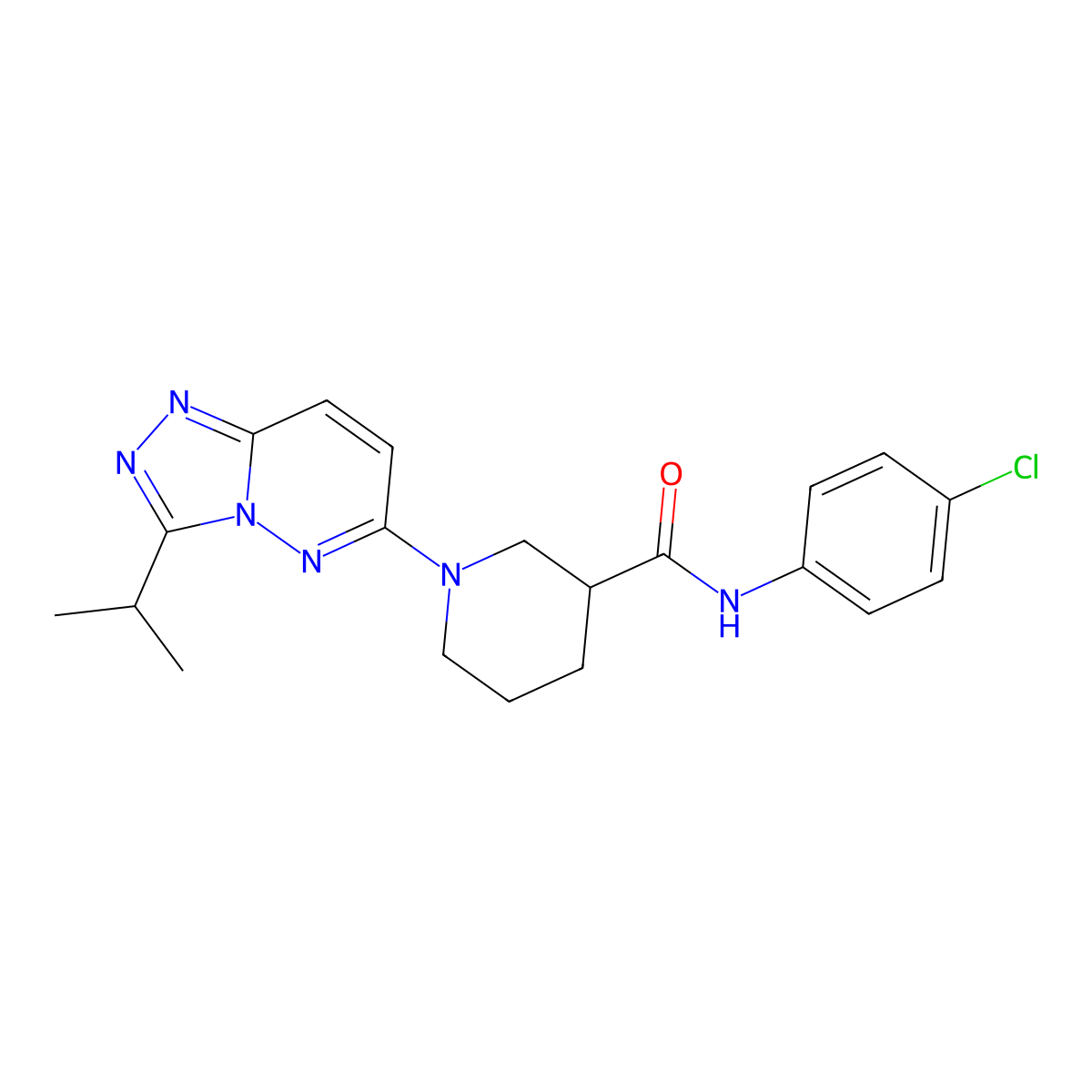 N-(4-chlorophenyl)-1-[3-(propan-2-yl)[1,2,4]triazolo[4,3-b]pyridazin-6-yl]piperidine-3-carboxamide molecular structure, CAS 1144439-16-6