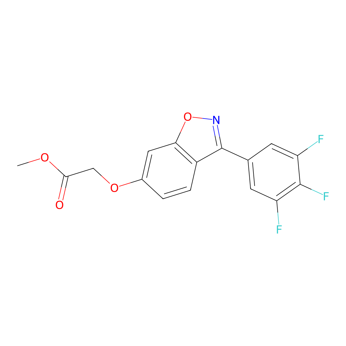 Methyl {[3-(3,4,5-trifluorophenyl)-1,2-benzoxazol-6-yl]oxy}acetate molecular structure, CAS 1144439-21-3
