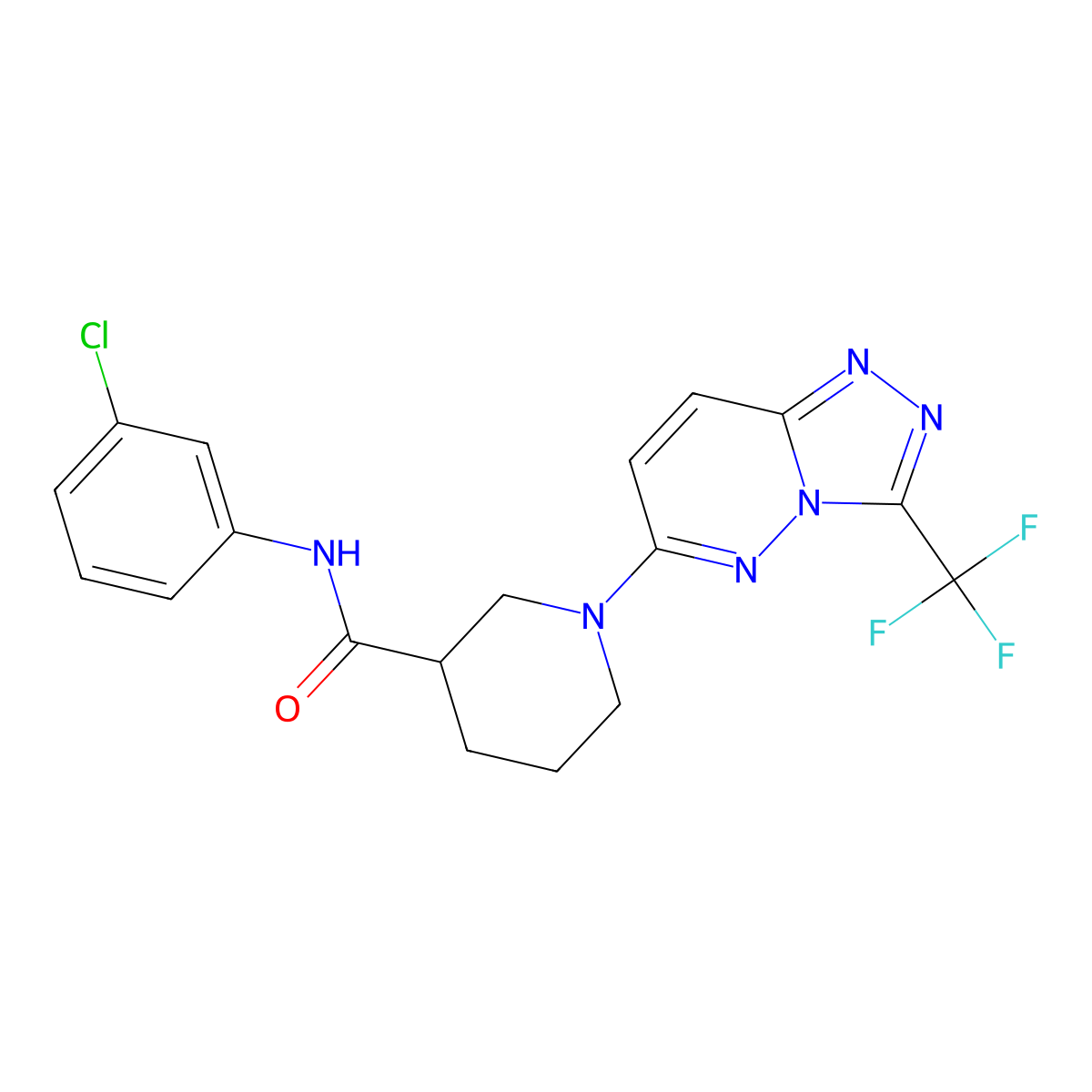 N-(3-chlorophenyl)-1-[3-(trifluoromethyl)[1,2,4]triazolo[4,3-b]pyridazin-6-yl]piperidine-3-carboxamide molecular structure, CAS 1144439-50-8