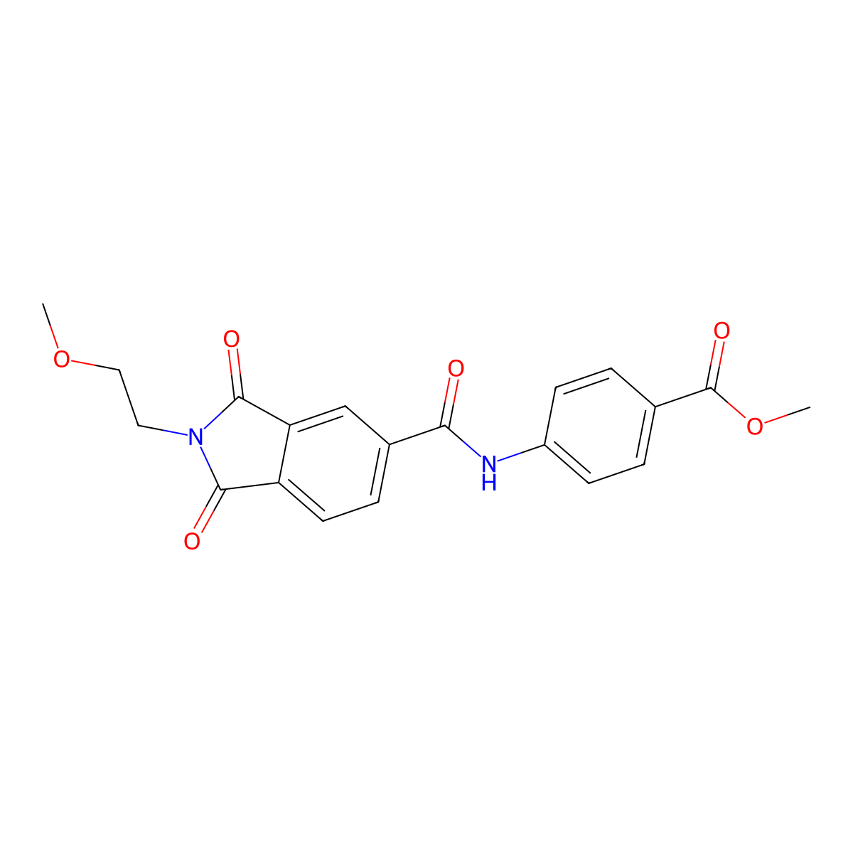 methyl 4-({[2-(2-methoxyethyl)-1,3-dioxo-2,3-dihydro-1H-isoindol-5-yl]carbonyl}amino)benzoate molecular structure, CAS 1144439-51-9