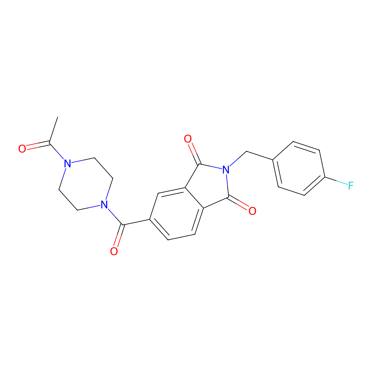 5-[(4-acetylpiperazin-1-yl)carbonyl]-2-(4-fluorobenzyl)-1H-isoindole-1,3(2H)-dione molecular structure, CAS 1144439-75-7