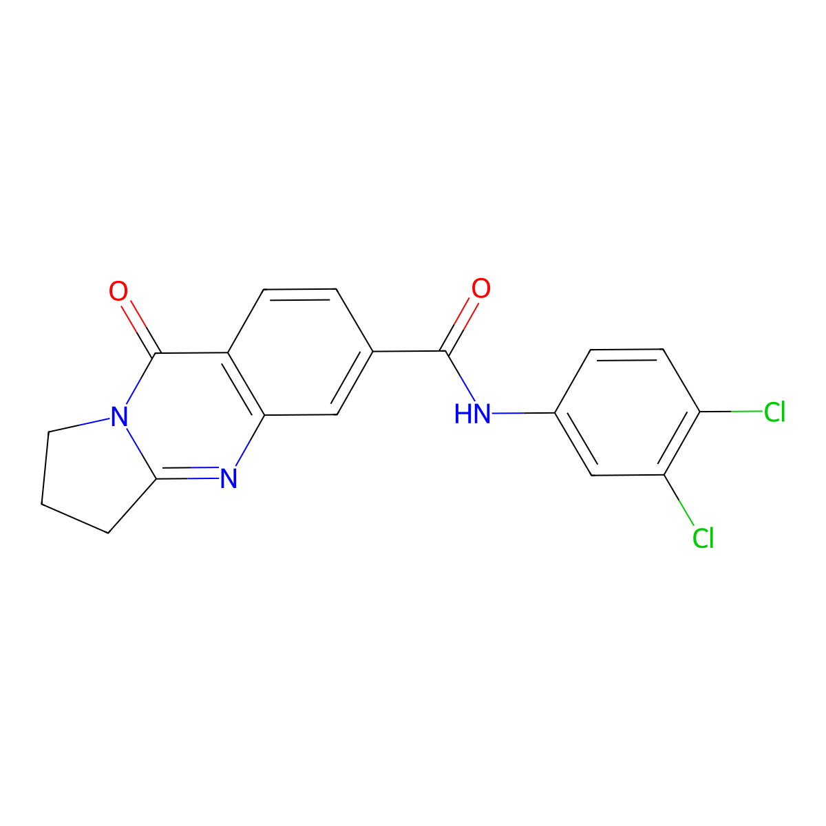 N-(3,4-dichlorophenyl)-9-oxo-1,2,3,9-tetrahydropyrrolo[2,1-b]quinazoline-6-carboxamide molecular structure, CAS 1144439-81-5
