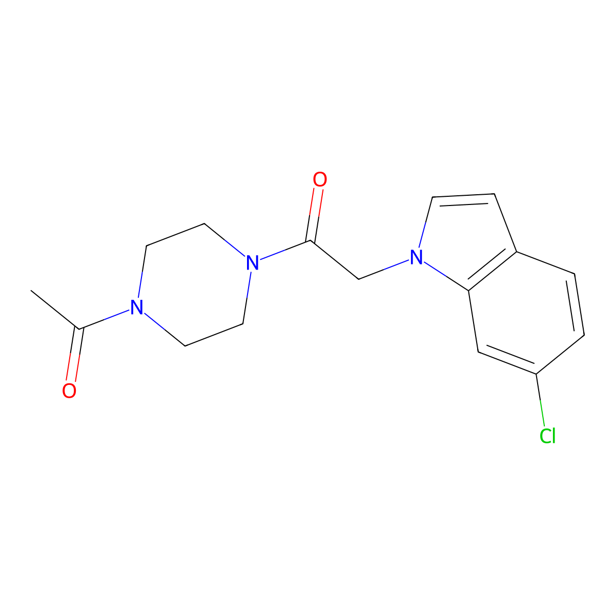 1-(4-acetylpiperazin-1-yl)-2-(6-chloro-1H-indol-1-yl)ethanone molecular structure, CAS 1144440-09-4