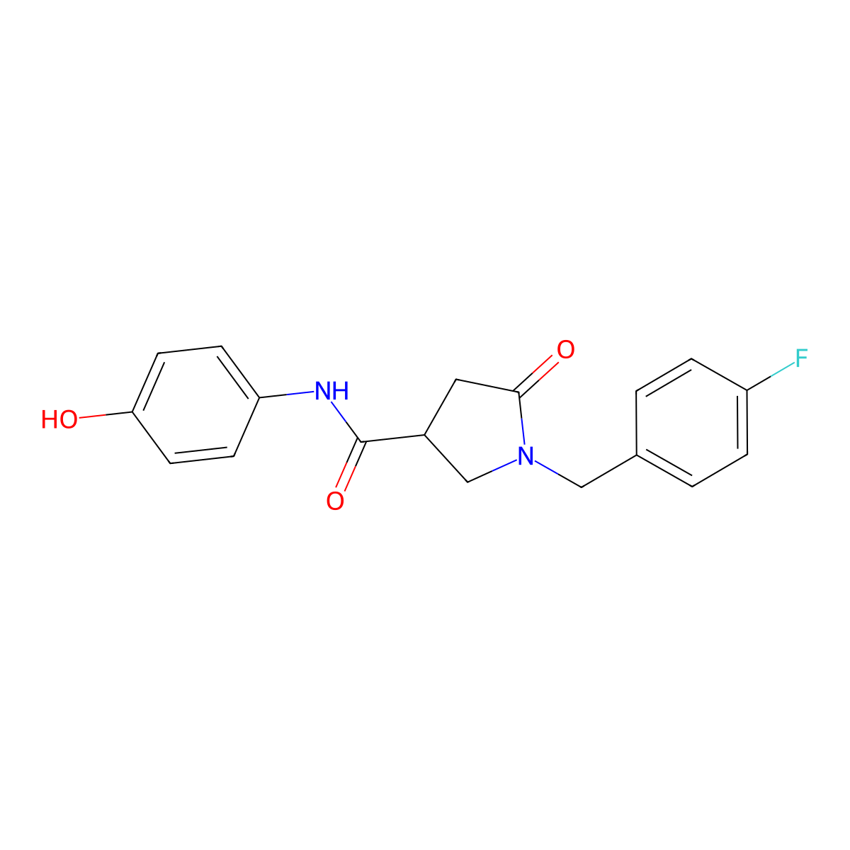 1-(4-fluorobenzyl)-N-(4-hydroxyphenyl)-5-oxopyrrolidine-3-carboxamide molecular structure, CAS 1144440-24-3