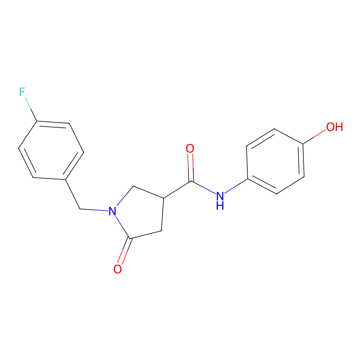 1-(4-fluorobenzyl)-N-(4-hydroxyphenyl)-5-oxopyrrolidine-3-carboxamide molecular structure, CAS 1144440-24-3