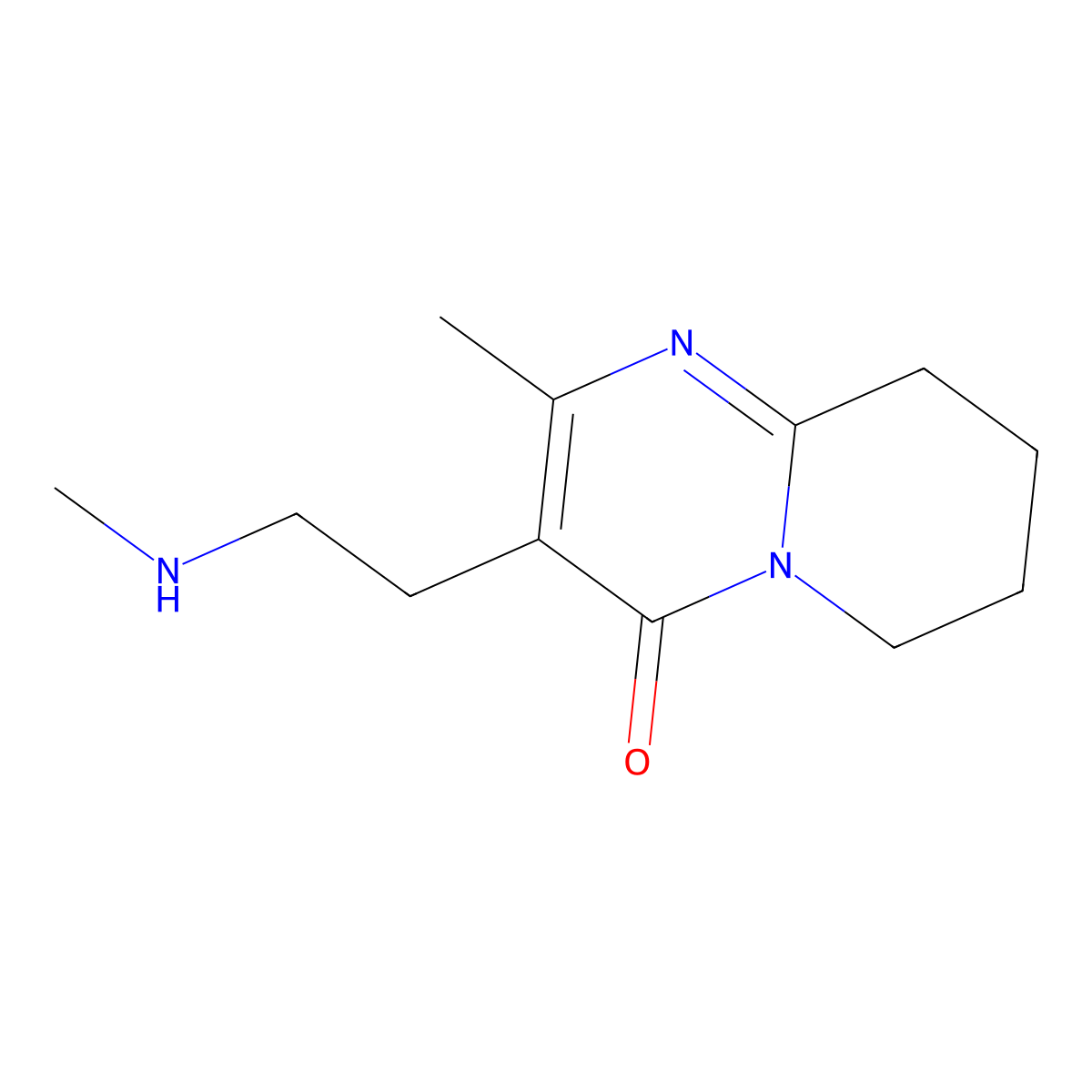2-methyl-3-(2-(methylamino)ethyl)-6,7,8,9-tetrahydro-4H-pyrido[1,2-a]pyrimidin-4-one molecular structure, CAS 1144440-42-5