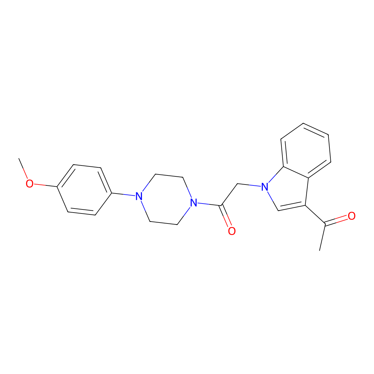 2-(3-acetyl-1H-indol-1-yl)-1-[4-(4-methoxyphenyl)piperazin-1-yl]ethanone molecular structure, CAS 1144440-52-7
