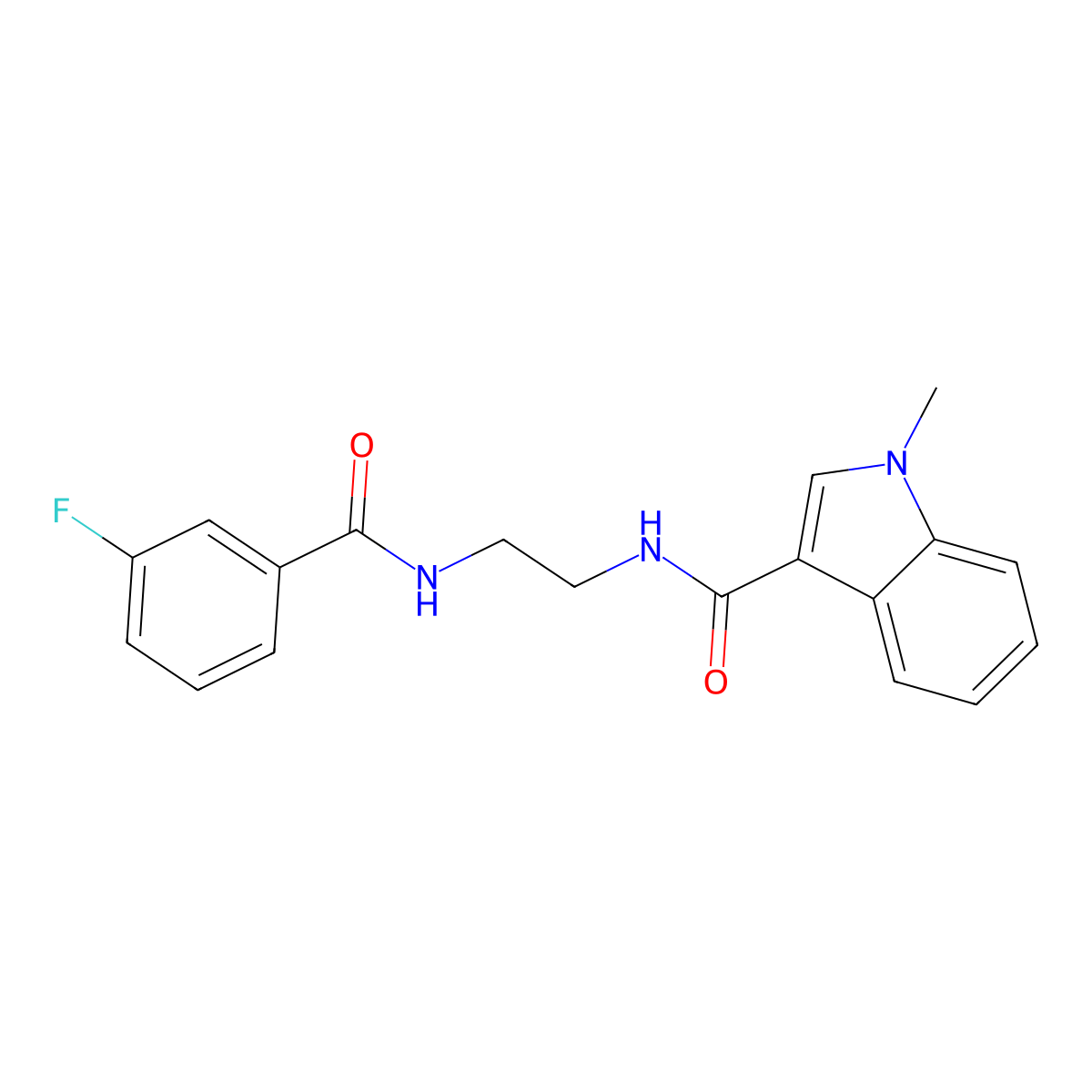 N-(2-{[(3-fluorophenyl)carbonyl]amino}ethyl)-1-methyl-1H-indole-3-carboxamide molecular structure, CAS 1144440-60-7