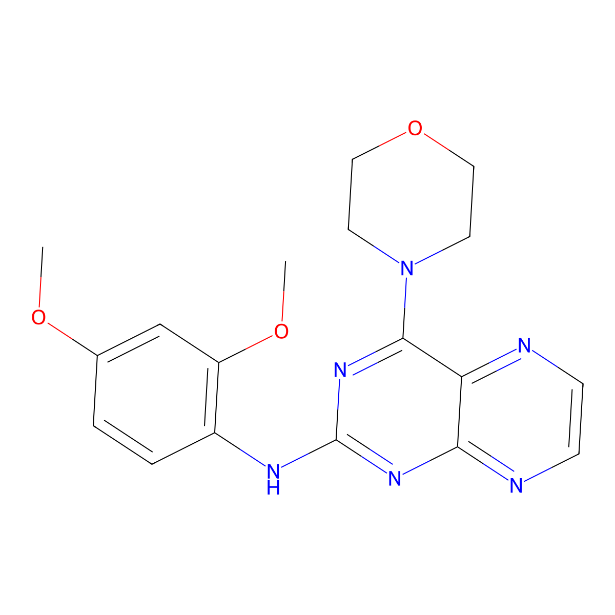 N-(2,4-dimethoxyphenyl)-4-(morpholin-4-yl)pteridin-2-amine molecular structure, CAS 1144440-63-0