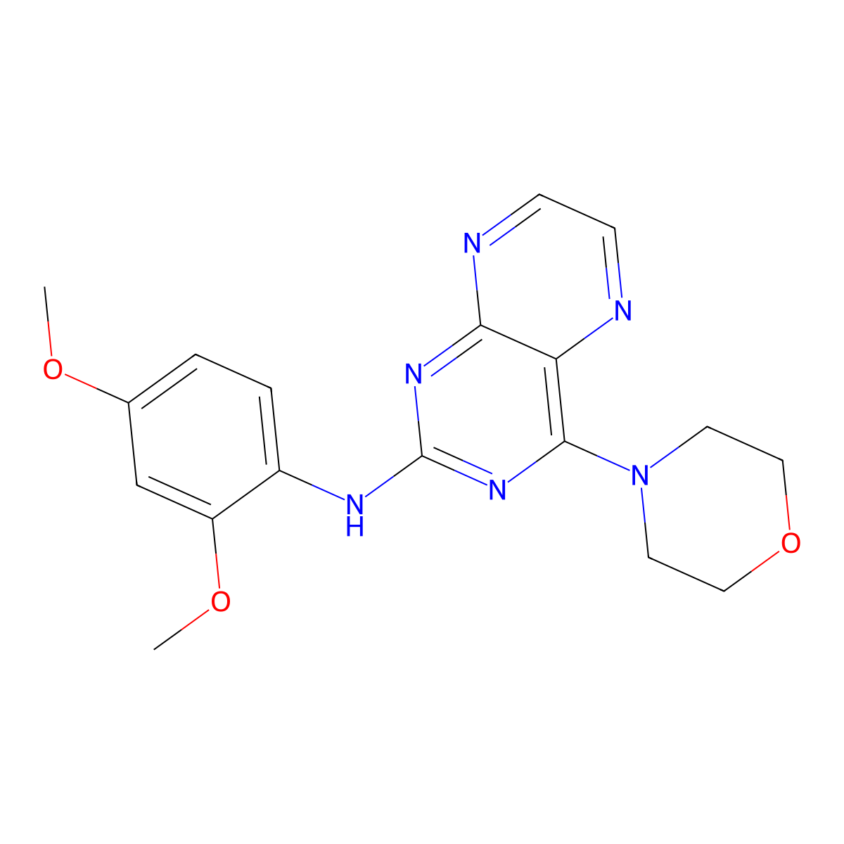 N-(2,4-dimethoxyphenyl)-4-(morpholin-4-yl)pteridin-2-amine molecular structure, CAS 1144440-63-0