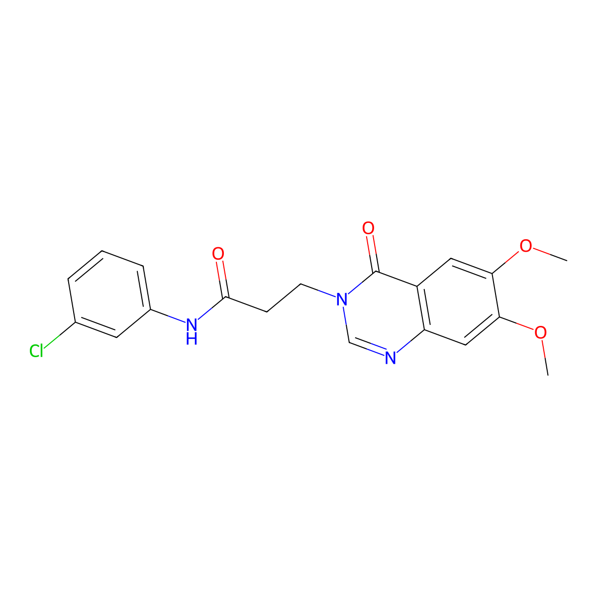 N-(3-chlorophenyl)-3-(6,7-dimethoxy-4-oxoquinazolin-3(4H)-yl)propanamide molecular structure, CAS 1144440-67-4