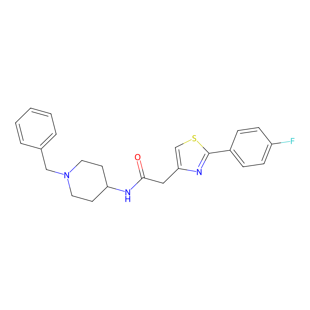 N-(1-benzylpiperidin-4-yl)-2-[2-(4-fluorophenyl)-1,3-thiazol-4-yl]acetamide molecular structure, CAS 1144440-89-0